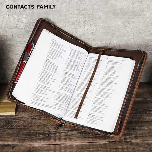 Leather bible cover with - leather,