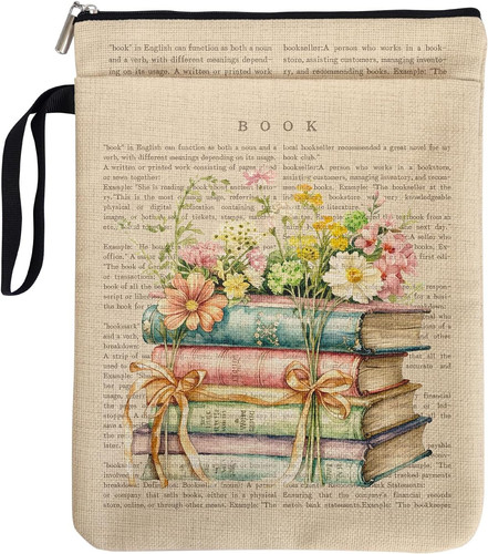 Floral book sleeve pouch for - floral,