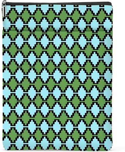 Green plaid book sleeve with - green,