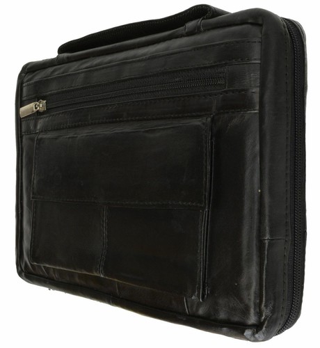 Black genuine leather - black,